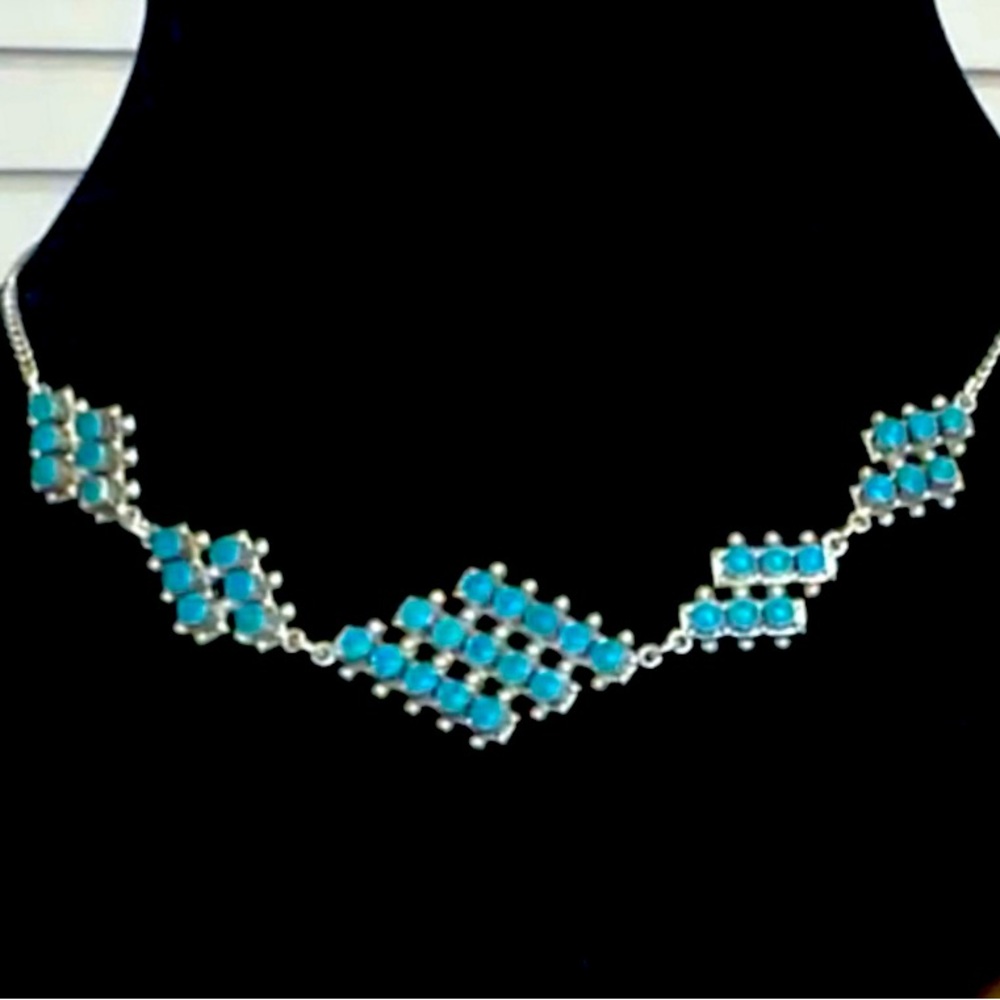 Vintage Sterling Turquoise Necklaxe - Picture 1 of 3